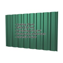 Damwandplaat T18DR | Gevel Staal 0,50 mm | 25 µm Polyester | 6005 - Mosgroen Damwandplaat T18DR | Gevel | Staal 0,50 mm | 25 µm Polyester | 6005 - Mosgroen #2