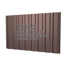Damwandplaat T18DR | Gevel | Staal 0,75 mm | 25 µm Polyester | 8017 - Chocoladebruin #2