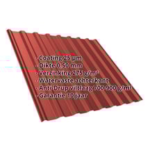 Damwandplaat T20M | Dak | Anti-Drup 700 g/m² Staal 0,50 mm | 25 µm Polyester | 028 - Kersrood Damwandplaat T20M | Dak | Anti-Drup 700 g/m² | Staal 0,50 mm | 25 µm Polyester | 028 - Kersrood #2