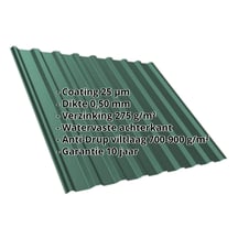 Damwandplaat T20M | Dak | Anti-Drup 700 g/m² Staal 0,50 mm | 25 µm Polyester | 6005 - Mosgroen Damwandplaat T20M | Dak | Anti-Drup 700 g/m² | Staal 0,50 mm | 25 µm Polyester | 6005 - Mosgroen #2