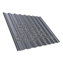 Damwandplaat T20M | Dak | Anti-Drup 700 g/m² Staal 0,50 mm | 25 µm Polyester | 7024 - Grafietgrijs Damwandplaat T20M | Dak | Anti-Drup 700 g/m² | Staal 0,50 mm | 25 µm Polyester | 7024 - Grafietgrijs #2