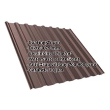 Damwandplaat T20M | Dak | Anti-Drup 700 g/m² | Staal 0,75 mm | 25 µm Polyester | 8017 - Chocoladebruin #2
