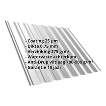 Damwandplaat T20M | Dak | Anti-Drup 700 g/m² | Staal 0,75 mm | 25 µm Polyester | 9006 - Zilver-Metallic #2