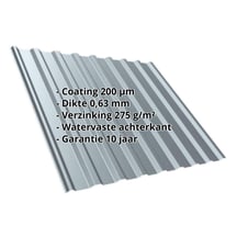 Damwandplaat T20M | Dak | Staal 0,63 mm | 200 µm HPS Ultra® | 7040 - Venstergrijs #2