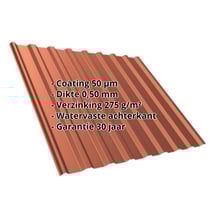 Damwandplaat T20M | Dak Staal 0,50 mm | 50 µm PURLAK® | 8004 - Koperbruin Damwandplaat T20M | Dak | Staal 0,50 mm | 50 µm PURLAK® | 8004 - Koperbruin #2