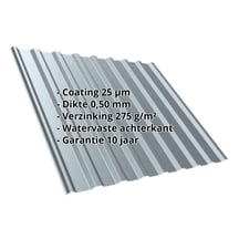 Damwandplaat T20M | Dak | Staal 0,50 mm | 25 µm Polyester | 7000 - Pelsgrijs #2