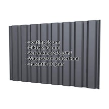 Damwandplaat T20M | Gevel | Staal 0,50 mm | 25 µm Polyester | 7024 - Grafietgrijs #2