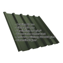 Damwandplaat T35/207M | Dak | Anti-Drup 700 g/m² | Staal 0,50 mm | 50 µm PURMAT® | 011 - Groen #2