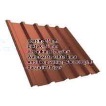 Damwandplaat T35/207M | Dak | Anti-Drup 700 g/m² | Staal 0,75 mm | 25 µm Polyester | 8004 - Koperbruin #2