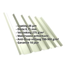 Damwandplaat T35/207M | Dak | Anti-Drup 700 g/m² | Staal 0,75 mm | 25 µm Polyester | 9002 - Grijswit #2