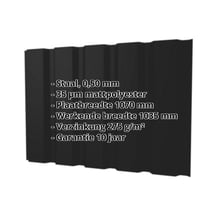 Damwandplaat T35/207M | Gevel | Staal 0,50 mm | 35 µm Mattpolyester | 033 - Zwart #2