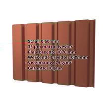 Damwandplaat T35/207M | Gevel | Staal 0,50 mm | 35 µm Mattpolyester | 750 - Tegelrood #2