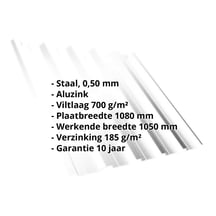 Damwandplaat T35DR | Dak | Anti-Drup 700 g/m² | Staal 0,50 mm | Aluzink | Zilvergrijs #2
