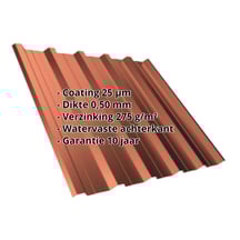 Damwandplaat T35DR | Dak Staal 0,50 mm | 25 µm Polyester | 8004 - Koperbruin Damwandplaat T35DR | Dak | Staal 0,50 mm | 25 µm Polyester | 8004 - Koperbruin #2
