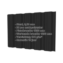 Damwandplaat T35DR | Gevel | Staal 0,50 mm | 35 µm Mattpolyester | 033 - Zwart #2