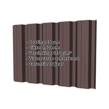 Damwandplaat T35DR | Gevel | Staal 0,50 mm | 35 µm Mattpolyester | 8017 - Chocoladebruin #2