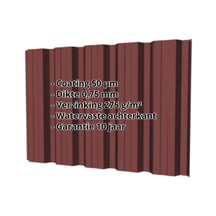 Damwandplaat T35DR | Gevel Staal 0,75 mm | 50 µm PURLAK® | 8012 - Roodbruin Damwandplaat T35DR | Gevel | Staal 0,75 mm | 50 µm PURLAK® | 8012 - Roodbruin #2