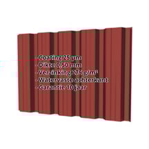 Damwandplaat T35DR | Gevel | Staal 0,50 mm | 25 µm Polyester | 028 - Kersrood #2