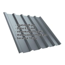 Damwandplaat T35M | Dak | Staal 0,50 mm | 25 µm Polyester | 7000 - Pelsgrijs #2