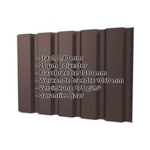 Damwandplaat T35M | Gevel Staal 0,40 mm | 25 µm Polyester | 8017 - Chocoladebruin Damwandplaat T35M | Gevel | Staal 0,40 mm | 25 µm Polyester | 8017 - Chocoladebruin #2