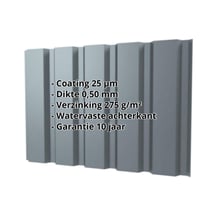 Damwandplaat T35M | Gevel | Staal 0,50 mm | 25 µm Polyester | 7000 - Pelsgrijs #2