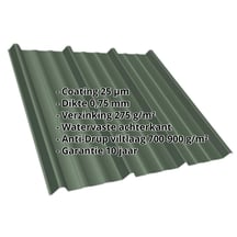 Damwandplaat T45/333M | Dak | Anti-Drup 700 g/m² | Staal 0,75 mm | 25 µm Polyester | 6020 - Chroomoxydegroen #2