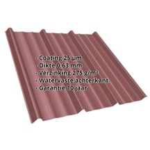 Damwandplaat T45/333M | Dak Staal 0,63 mm | 25 µm Polyester | 8012 - Roodbruin Damwandplaat T45/333M | Dak | Staal 0,63 mm | 25 µm Polyester | 8012 - Roodbruin #2