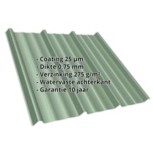 Damwandplaat T45/333M | Dak Staal 0,75 mm | 25 µm Polyester | 6011 - Resedagroen Damwandplaat T45/333M | Dak | Staal 0,75 mm | 25 µm Polyester | 6011 - Resedagroen #2