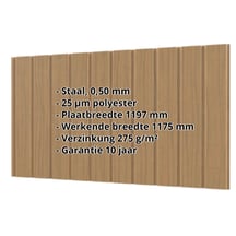 Damwandplaat T7M | Gevel | Staal 0,50 mm | 25 µm Polyester | Houtlook - Eiken #2