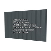 Damwandplaat T7M | Gevel | Staal 0,40 mm | 25 µm Polyester | 7016 - Antracietgrijs #2