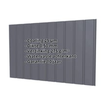 Damwandplaat T7M | Gevel | Staal 0,50 mm | 25 µm Polyester | 7024 - Grafietgrijs #2