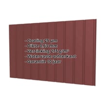Damwandplaat T7M | Gevel Staal 0,63 mm | 25 µm Polyester | 8012 - Roodbruin Damwandplaat T7M | Gevel | Staal 0,63 mm | 25 µm Polyester | 8012 - Roodbruin #2