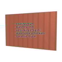 Damwandplaat T7M | Gevel Staal 0,63 mm | 25 µm Polyester | 8004 - Koperbruin Damwandplaat T7M | Gevel | Staal 0,63 mm | 25 µm Polyester | 8004 - Koperbruin #2