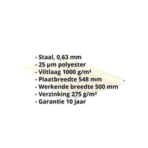 Felsplaat 33/500-LE | Dak | Anti-Drup 1000 g/m² | Staal 0,63 mm | 25 µm Polyester | 1015 - Licht ivoorkleurig #2