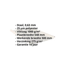 Felsplaat 33/500-LE | Dak | Anti-Drup 1000 g/m² Staal 0,63 mm | 25 µm Polyester | 9002 - Grijswit Felsplaat 33/500-LE | Dak | Anti-Drup 1000 g/m² | Staal 0,63 mm | 25 µm Polyester | 9002 - Grijswit #2