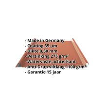 Felsplaat 33/500-LE | Dak | Anti-Drup 1000 g/m² | Staal 0,50 mm | 35 µm Mattpolyester | 75 - Terracotta #2