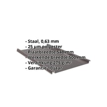 Felsplaat 33/500-LE | Dak Staal 0,63 mm | 25 µm Polyester | 8017 - Chocoladebruin Felsplaat 33/500-LE | Dak | Staal 0,63 mm | 25 µm Polyester | 8017 - Chocoladebruin #2