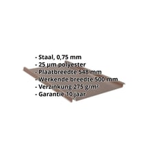 Felsplaat 33/500-LE | Dak | Staal 0,75 mm | 25 µm Polyester | 8011 - Notenbruin #2