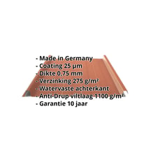 Felsplaat 33/500-LR | Dak | Anti-Drup 1000 g/m² | Staal 0,75 mm | 25 µm Polyester | 8004 - Koperbruin #2