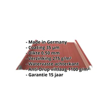 Felsplaat 33/500-LR | Dak | Anti-Drup 1000 g/m² | Staal 0,50 mm | 35 µm Mattpolyester | 29 - Rood #2