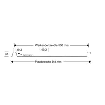 Felsplaat 33/500-LR | Dak | Anti-Drup 1000 g/m² | Aluminium 0,70 mm | 25 µm Polyester | 6005 - Mosgroen #8