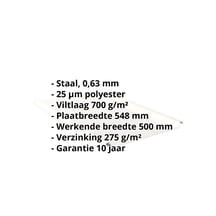 Felsplaat 33/500-LR | Dak | Anti-Drup 700 g/m² | Staal 0,63 mm | 25 µm Polyester | 9010 - Zuiverwit #2