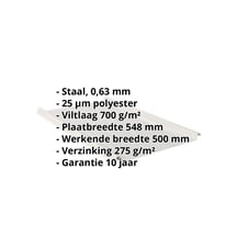 Felsplaat 33/500-LR | Dak | Anti-Drup 700 g/m² | Staal 0,63 mm | 25 µm Polyester | 9006 - Zilver-Metallic #2