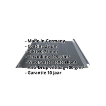 Felsplaat 33/500-LR | Dak | Anti-Drup 700 g/m² | Staal 0,75 mm | 25 µm Polyester | 7016 - Antracietgrijs #2