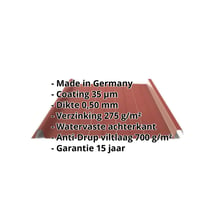 Felsplaat 33/500-LR | Dak | Anti-Drup 700 g/m² | Staal 0,50 mm | 35 µm Mattpolyester | 29 - Rood #2