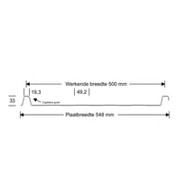 Felsplaat 33/500-LR | Dak | Staal 0,50 mm | 25 µm Polyester | 9002 - Grijswit #5