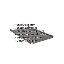 Felsplaat 33/500-LR | Dak | Staal 0,75 mm | 25 µm Polyester | 8017 - Chocoladebruin #2
