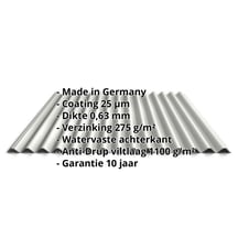 Golfplaat 18/1064 | Dak | Anti-Drup 1000 g/m² | Staal 0,63 mm | 25 µm Polyester | 9002 - Grijswit #2