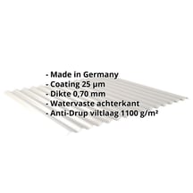 Golfplaat 18/1064 | Dak | Anti-Drup 1000 g/m² | Aluminium 0,70 mm | 25 µm Polyester | 9006 - Zilver-Metallic #2