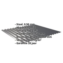 Golfplaat 18/1064 | Dak | Anti-Drup 700 g/m² | Staal 0,50 mm | 60 µm Puramid | 7016 - Antracietgrijs #2